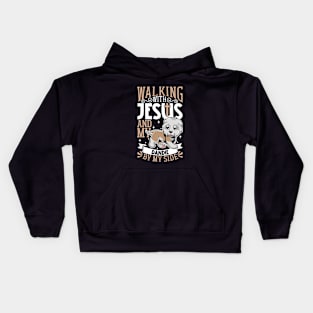 Jesus and dog - Dandie Dinmont Terrier Kids Hoodie